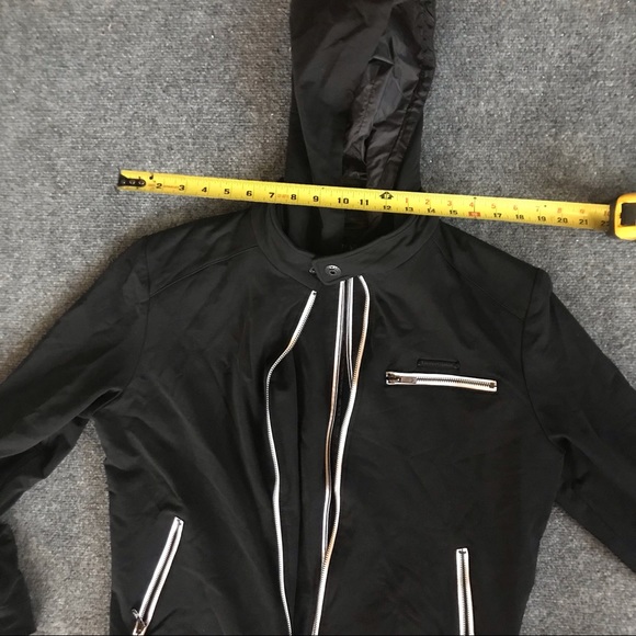 Simin T s.p.a. (Armani) black Jacket with white trim, front zip pockets XXL - Picture 12 of 16